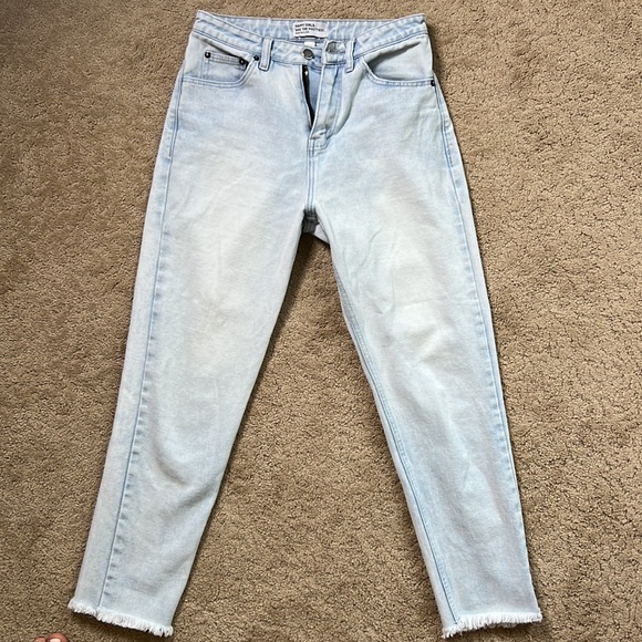 Les Basics straight leg frayed cropped light denim wash - Picture 4 of 4